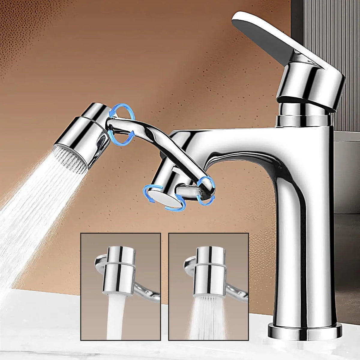Rotating Faucet Aerator Extender – Swivel, Splash-Free, Universal