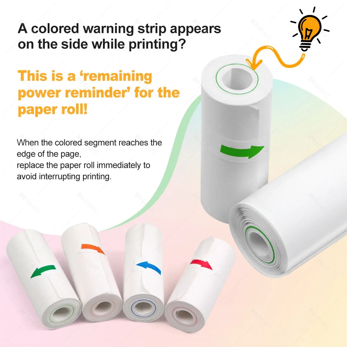 Marklife 57mm Color Thermal Sticker Paper Rolls for Mini Printer Thermal Sticker Paper Nixie
