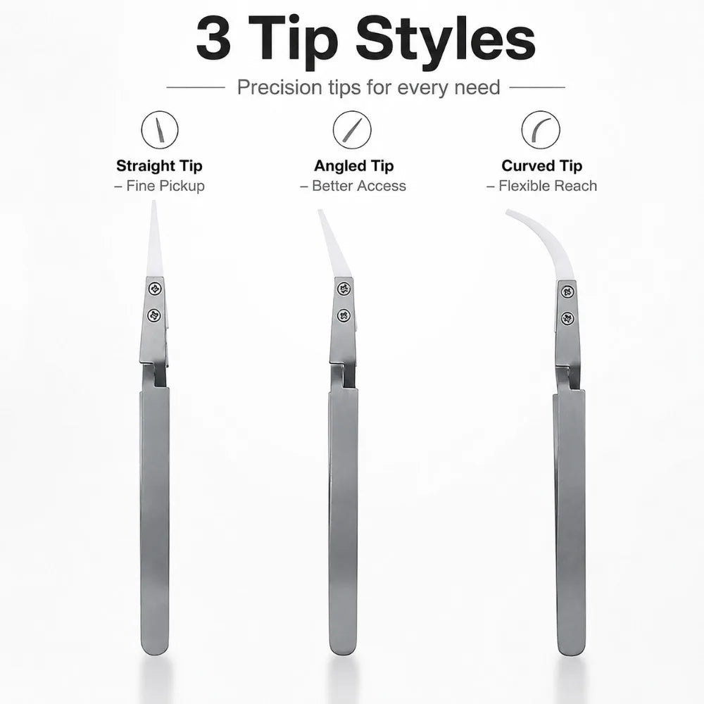 Ceramic Cross Lock Tweezers Anti-Static Reverse Action Tool