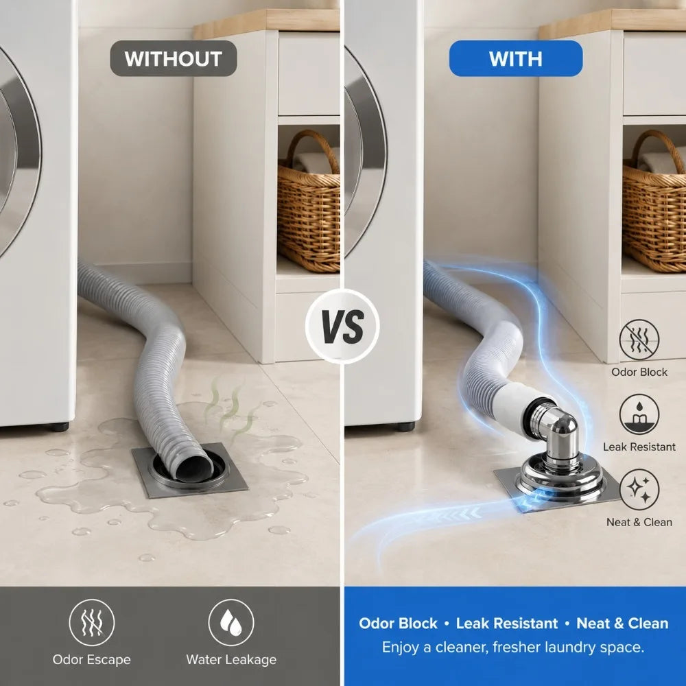 3-Way Washing Machine Drain Hose Connector & Floor Drain Cover Drain Hose Connector Nixie
