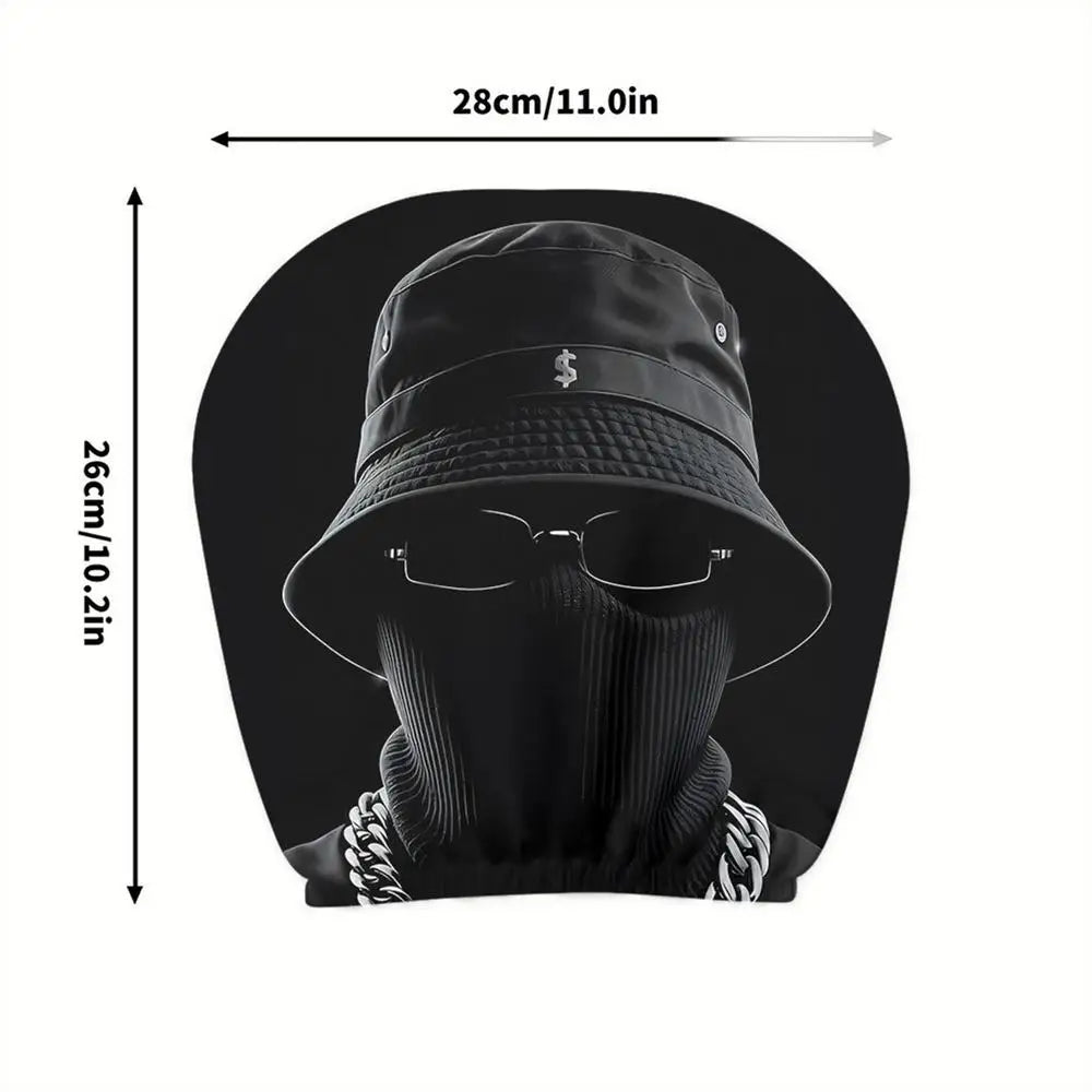 Hip-Hop Masked Figure Car Headrest Cover Funny Pillowcase Car Headrest Cover Nixie A