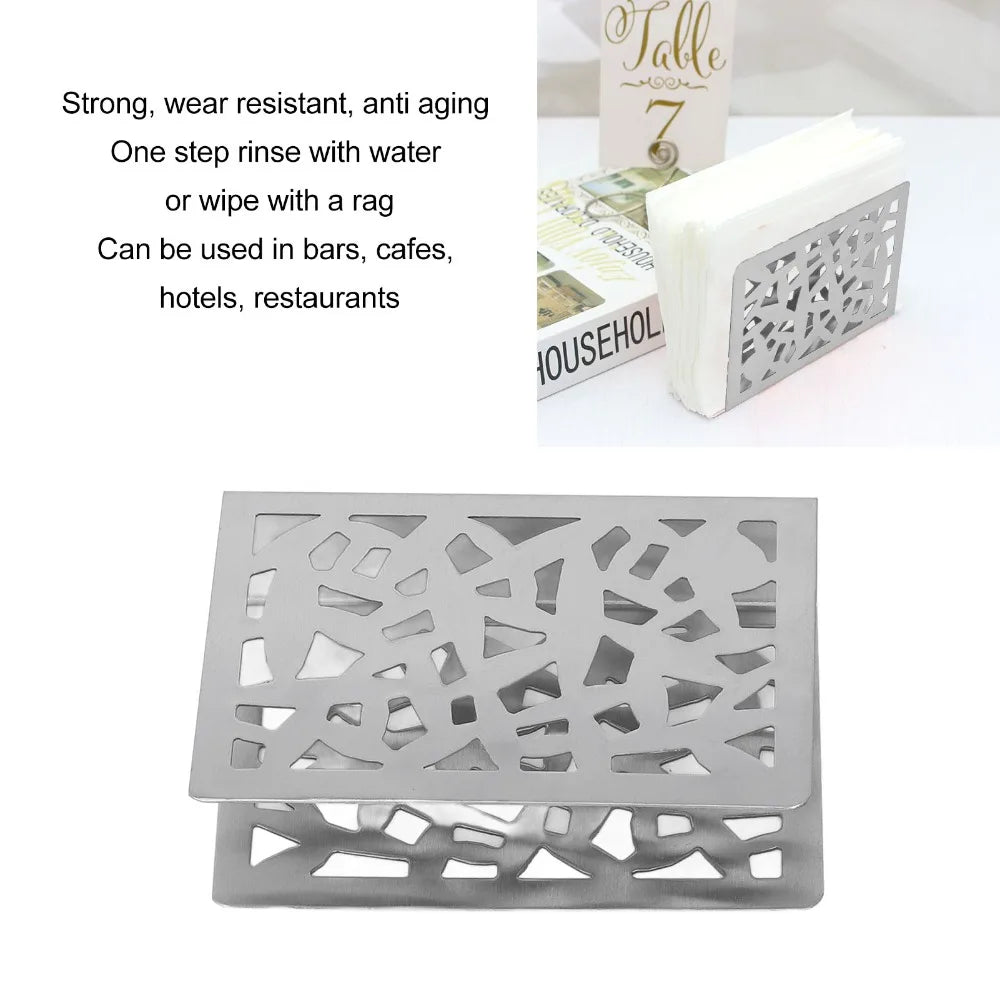 Hollow Out Stainless Steel Napkin Holder – Elegant & Stable Napkin Holder Nixie