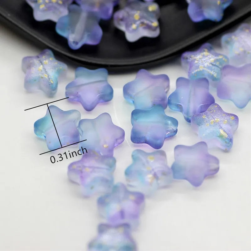 20pcs Frosted Star Pentagram 8mm Resin Beads for DIY Jewelry DIY Jewelry Beads Nixie