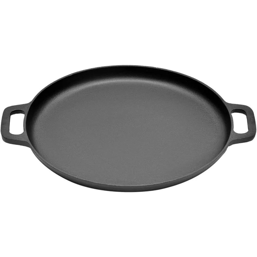 Cast Iron Frying Pan Double Handle – BBQ, Grill & Kitchen Cast Iron Skillet Nixie 35cm