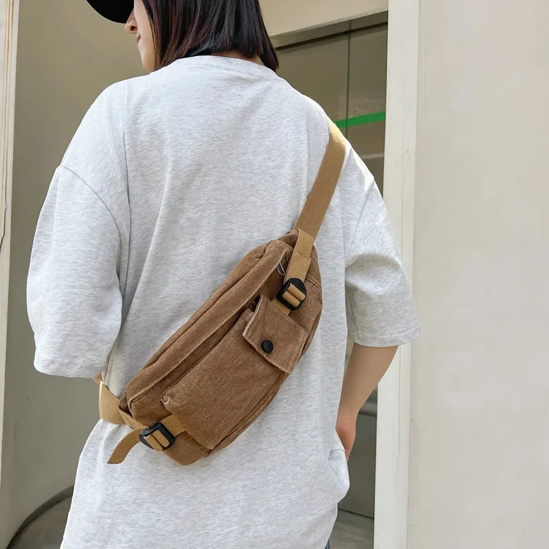 Denim Crossbody Chest Bag – Harajuku Casual Waist Pack Crossbody Waist Bag Nixie