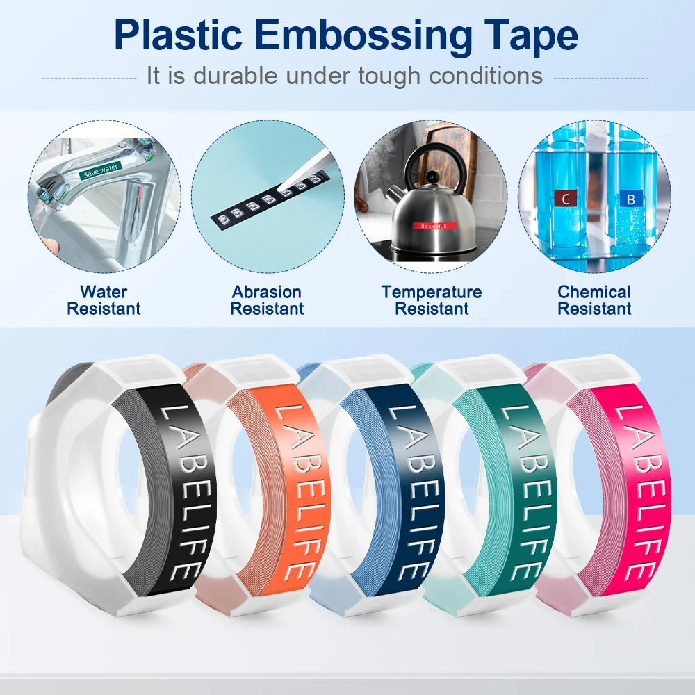 Labelife OmegaS Embossing Label Maker w/ 6 Tapes | Handheld