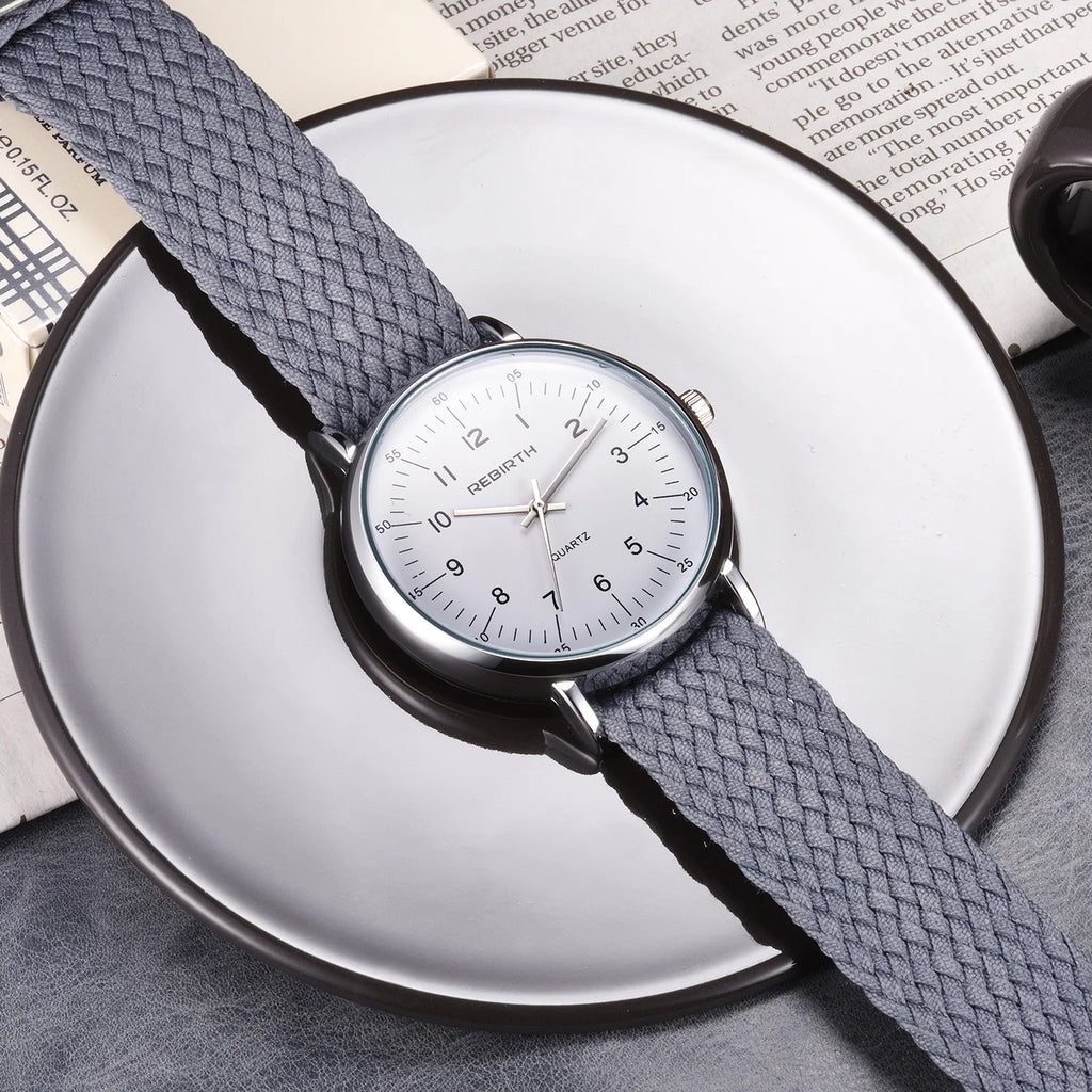 REBIRTH Casual Quartz Watch | Nylon Band, Water Resistant Quartz Wristwatch Nixie
