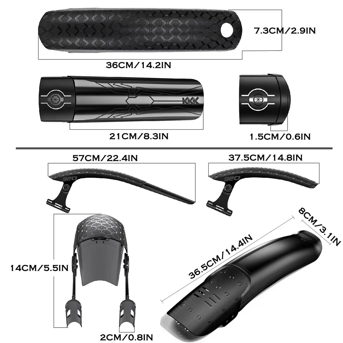 ENLEE Adjustable Bike Mudguard – Front & Rear, 26/27.5/29" Bicycle Mudguard Nixie