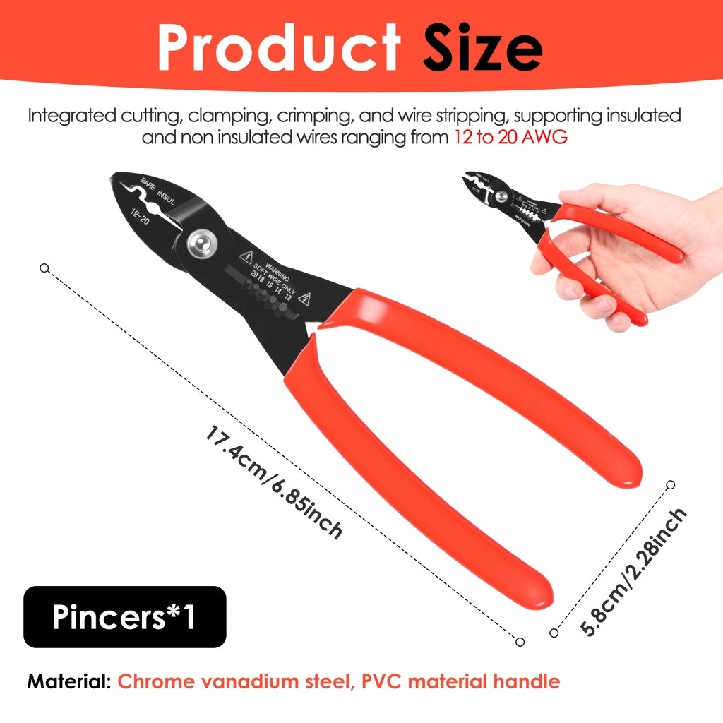 4-in-1 Wire Stripper & Crimping Tool | Anti-Slip Handle Wire Stripper Tool Nixie