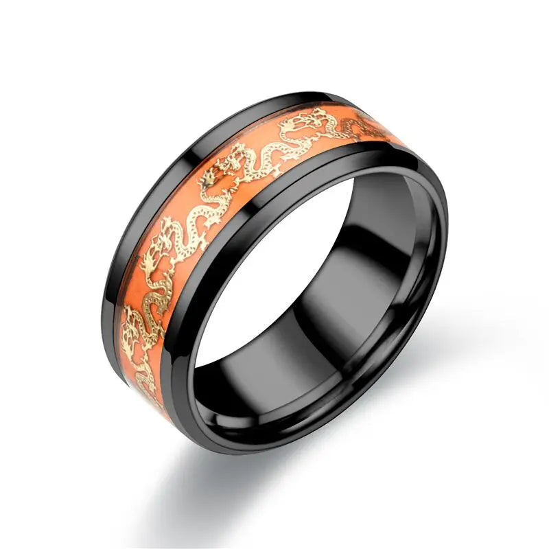 Stainless Steel Dragon Luminous Ring – Glow in the Dark Luminous Fashion Ring Nixie black 7