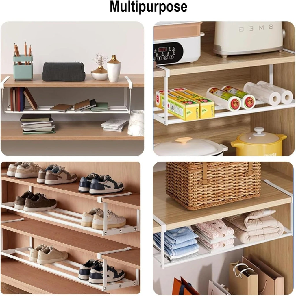 Adjustable Under Shelf Shoe Rack – Hanging Cabinet Organizer