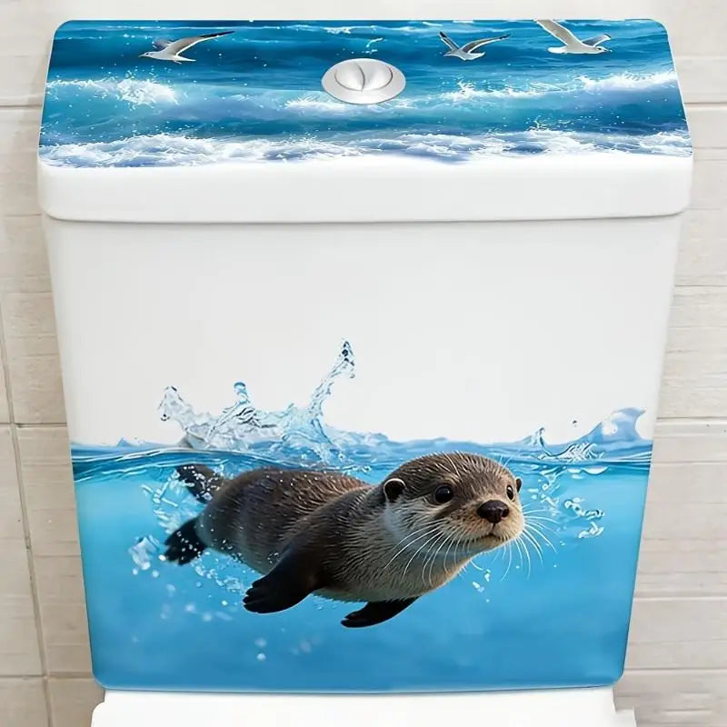 Cute Sea Lion Waterproof Bathroom Wall Sticker | Removable Decal Wall Decal Sticker Nixie