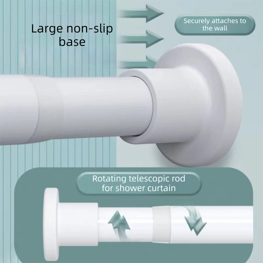 No-Drill Telescopic Spring Tension Curtain Rod – Adjustable Spring Tension Curtain Rod Nixie