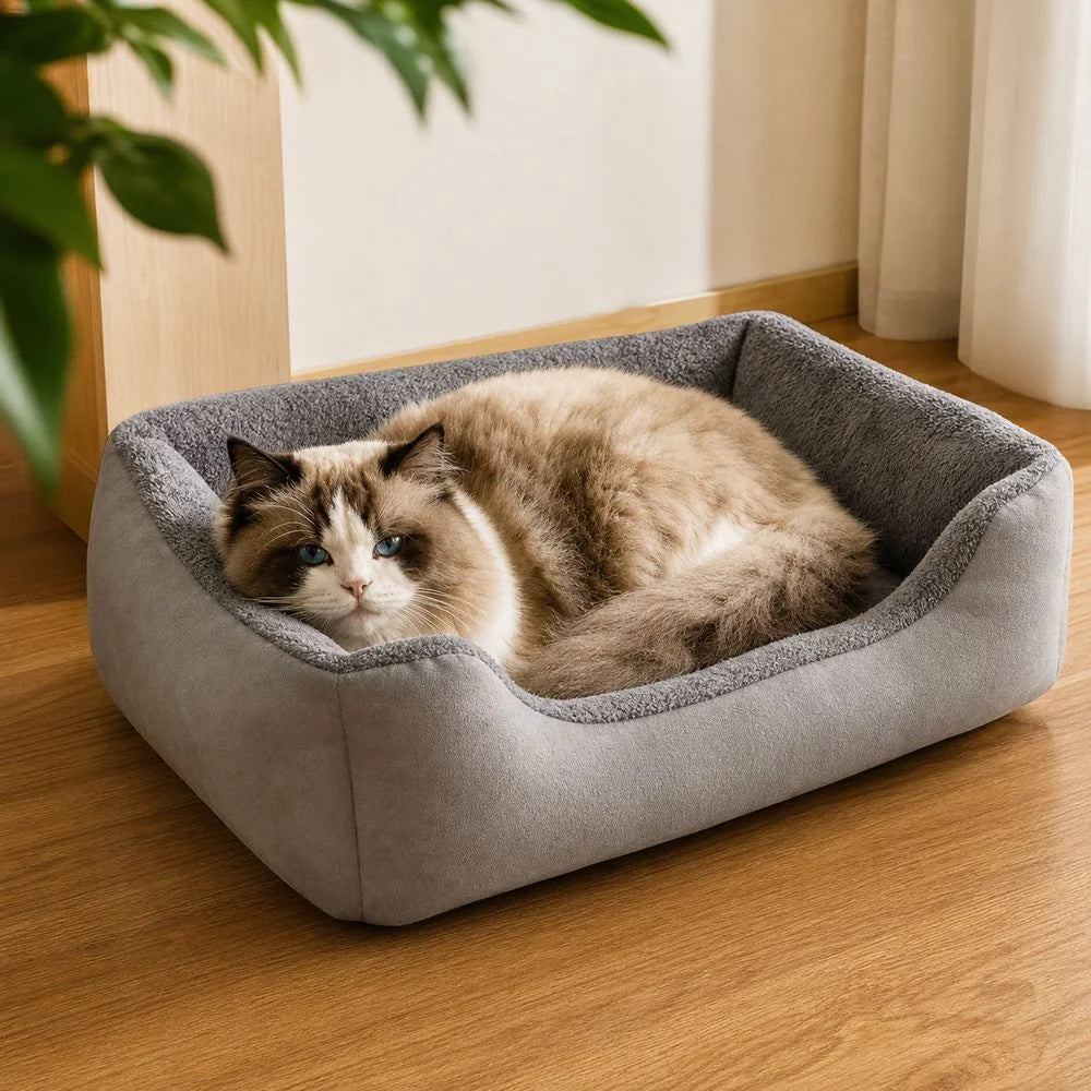 Soft Plush Pet Bed – Cozy Cat & Dog Cushion Mat Pet Cushion Bed Nixie