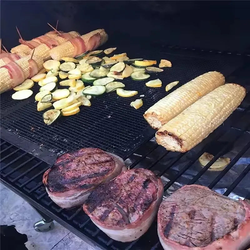 Non-Stick Reusable BBQ Grill Mat – Mesh Pad for All Grills BBQ Grill Mat Nixie