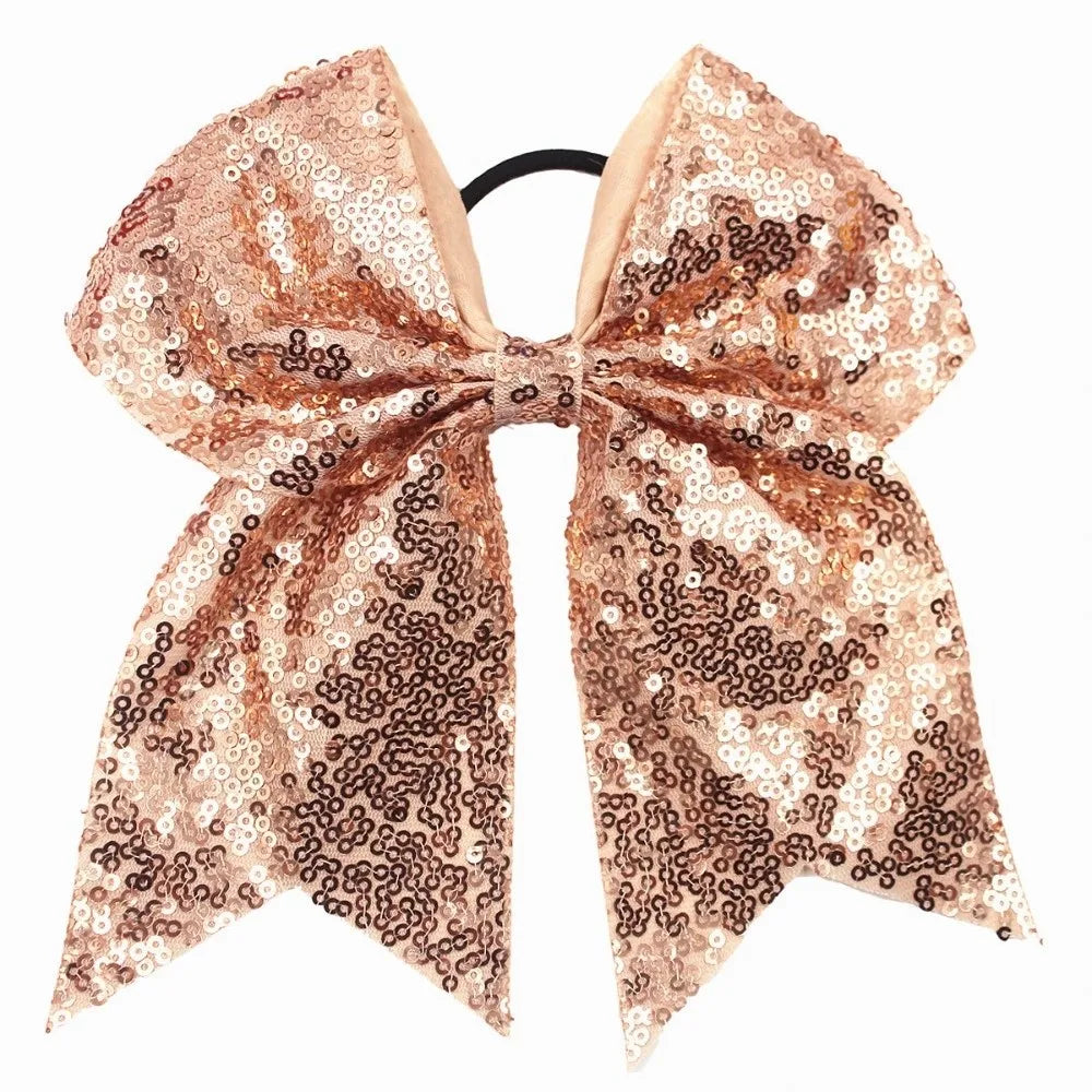 Sparkly Glitter Sequin Dovetail Bows Elastic Hair Ties for Girls