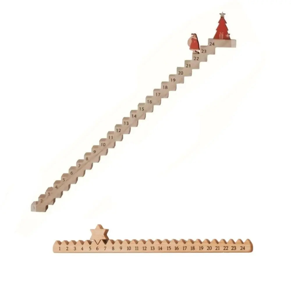 Wooden Christmas Advent Countdown Calendar Stair Decoration