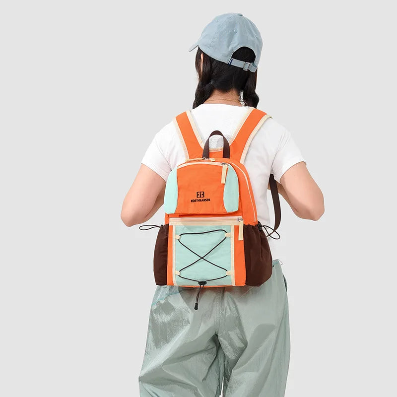 Japanese Color-Block Waterproof Backpack – Unisex Nylon Bag Casual Backpack Nixie