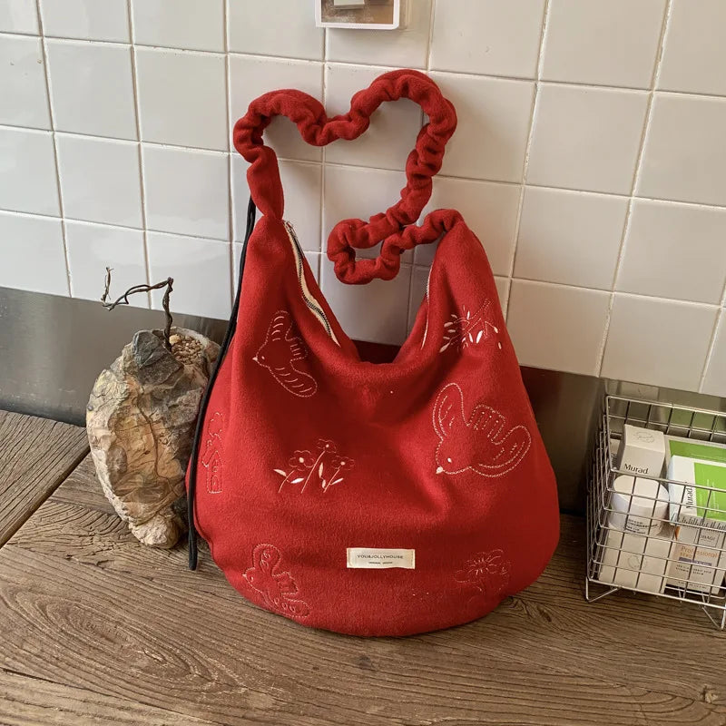 Women's Large Capacity Embroidered Crossbody Tote Bag Crossbody Tote Bag Nixie