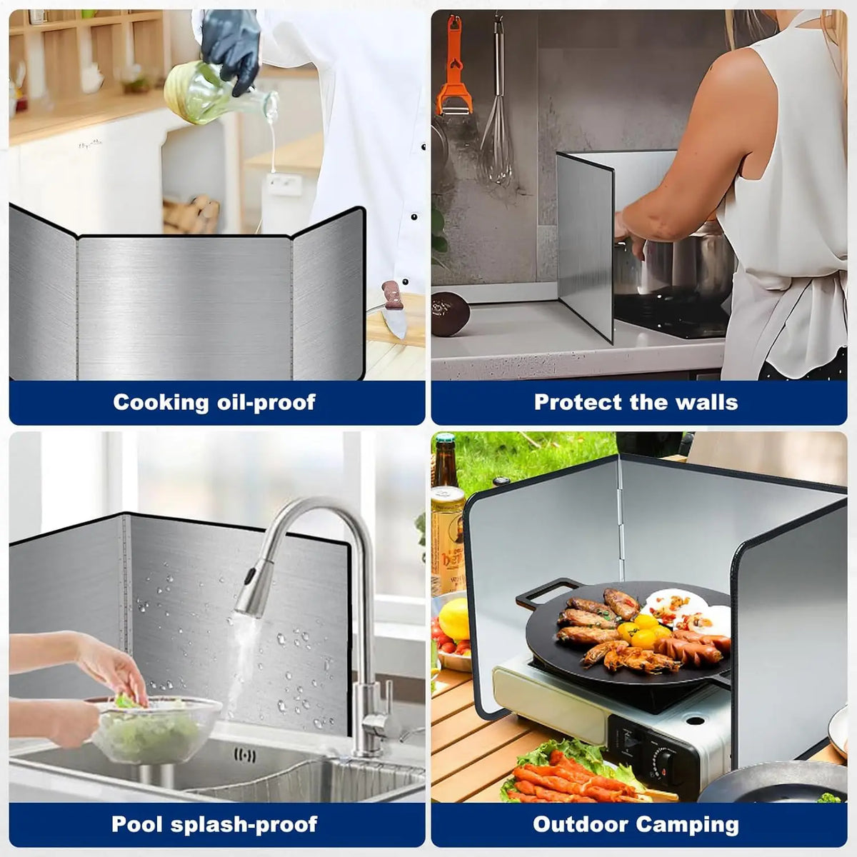 Foldable Stainless Steel Oil Splatter Guard for Frying Pan Oil Splatter Guard Nixie