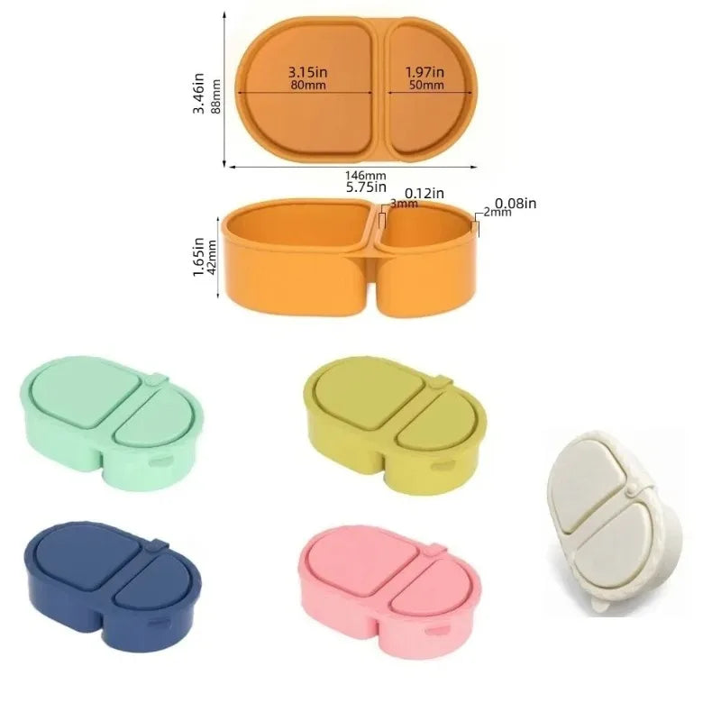 Silicone Lunch Box Double Compartment Snack Container | Nixie