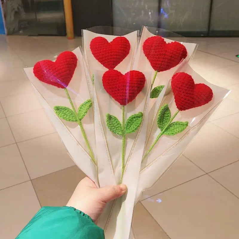 Handmade Crochet Heart Bouquet – Yarn Love Flowers Gift Crochet Flower Bouquet Nixie