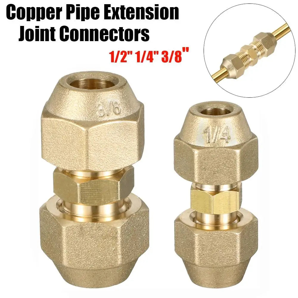 Copper Flare Fitting Extension Joint 1/4" 3/8" 1/2" with Flare Nuts Pipe Flare Fitting Nixie