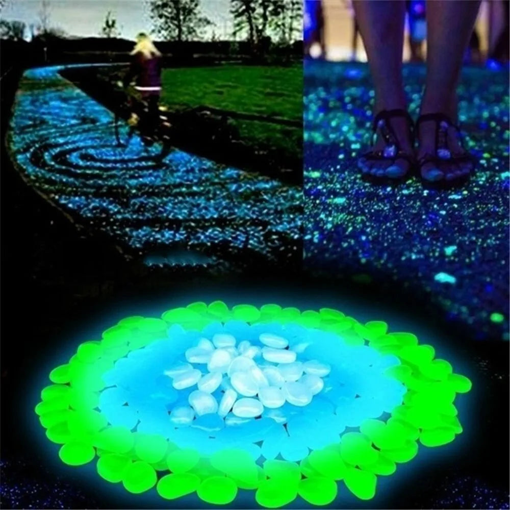 Glow in the Dark Garden Pebbles – 10pcs Luminous Stones 4.5cm Luminous Garden Stones Nixie