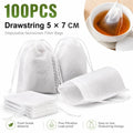 100Pcs Disposable Drawstring Tea Filter Bags – Loose Leaf Tea Tea Filter Bags Nixie 5x7cm 100pcs