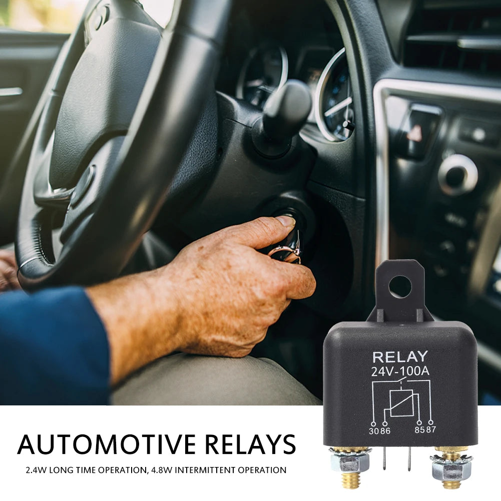 24V High Current Relay 100A/120A/200A – 4-Pin Automotive Starter Automotive Relay Nixie