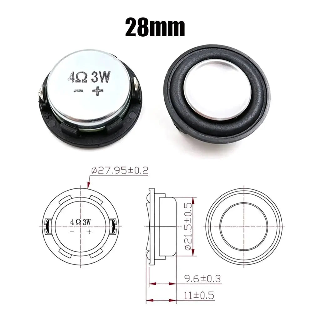 Mini Neodymium Speaker 20/24/28mm 4Ohm 3W Full Range DIY Mini Neodymium Speaker Nixie