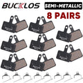 BUCKLOS Semi-Metal Disc Brake Pads for Shimano B01S B05S MTB Disc Brake Pads Nixie Semi-Metal 8Pairs
