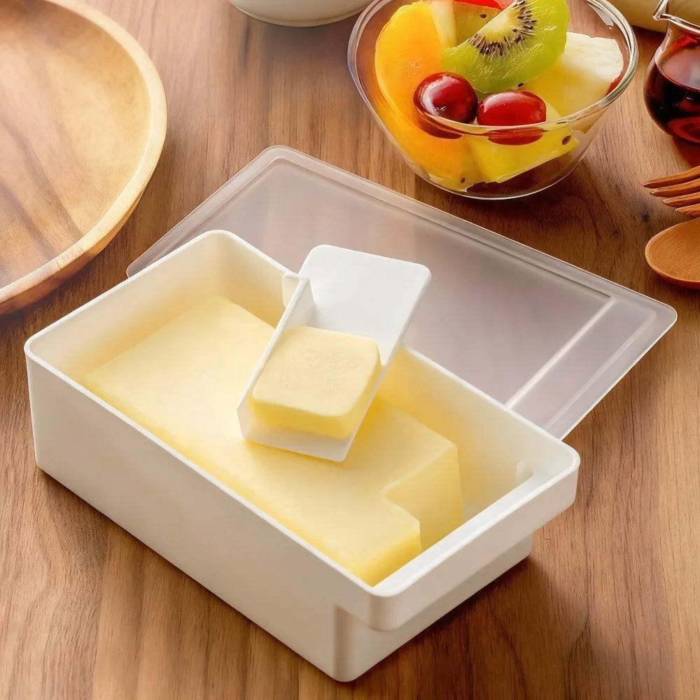 Butter Dish with Cover & Cutter | Fridge Cheese Storage Box Butter Dish with Cutter Nixie
