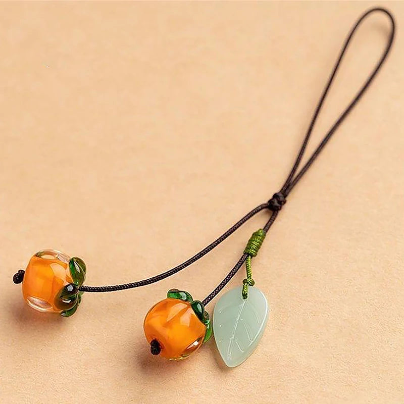 Kawaii Persimmon Crystal Phone Charm Strap Pendant – Keys & Bags Phone Charm Pendant Nixie