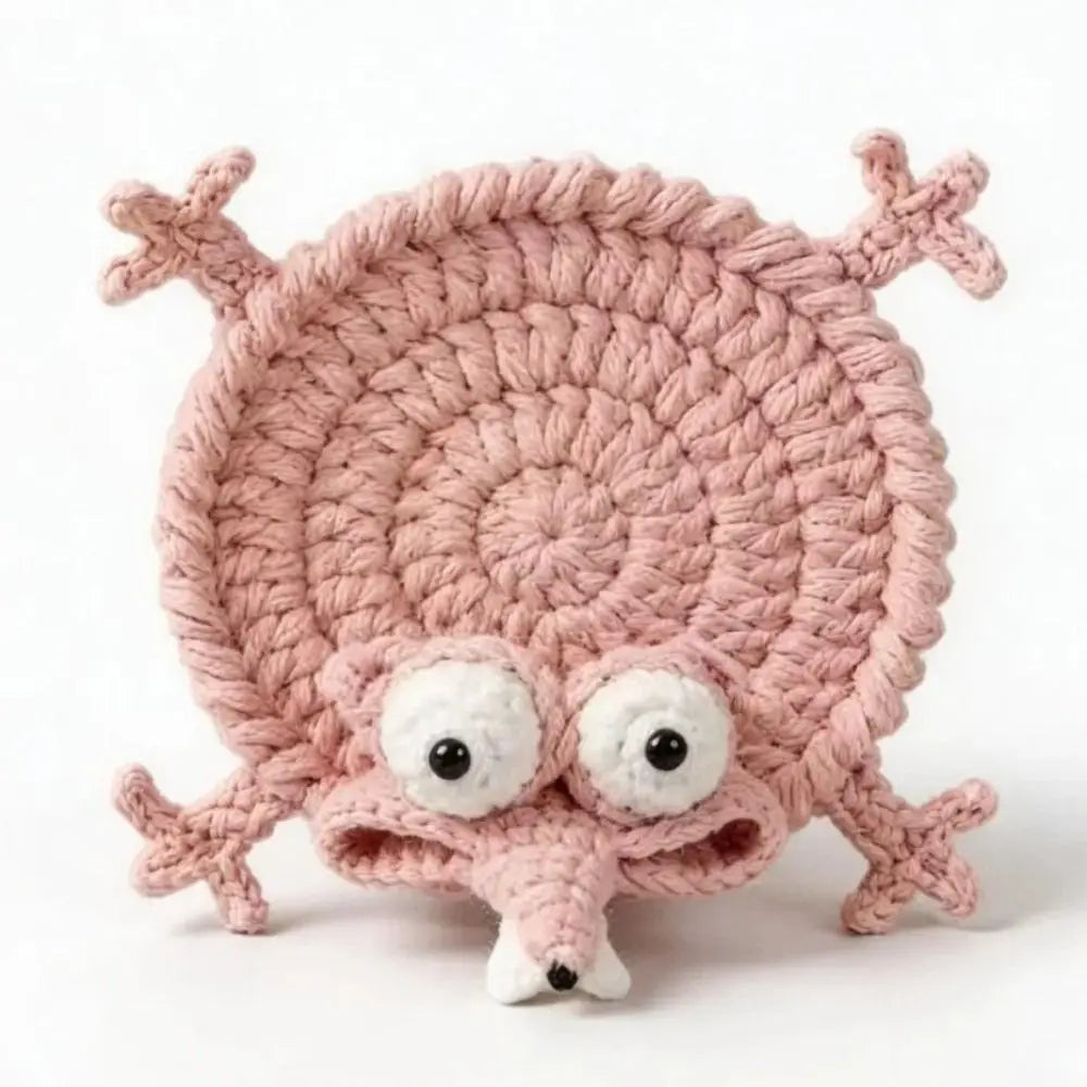 Handmade Crochet Animal Coaster – Cute Knitted Cup Mat Crochet Coaster Nixie