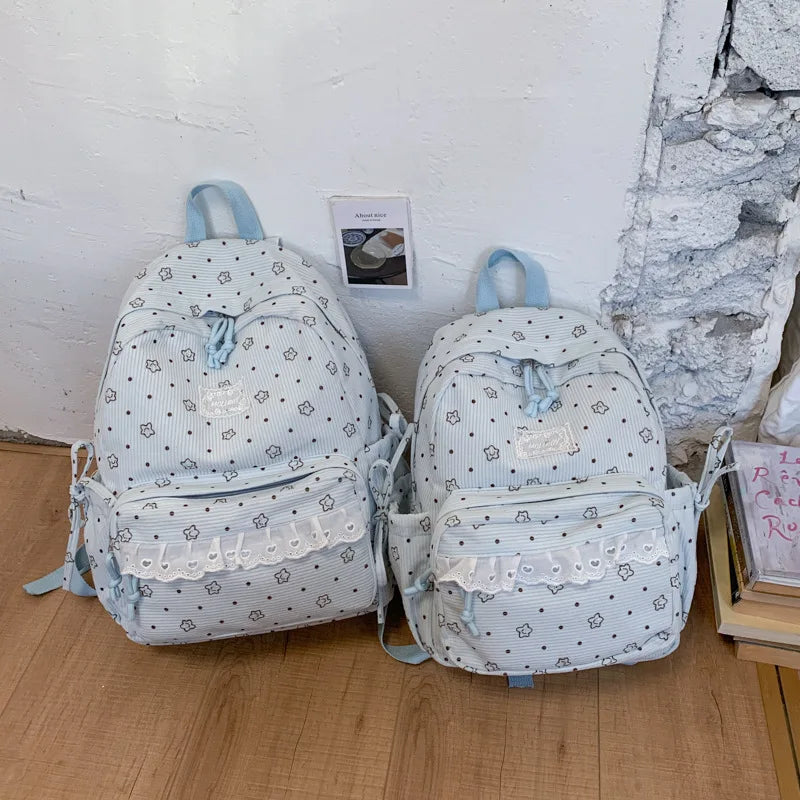 Corduroy Heart Backpack – Korean Style Lightweight School Bag Girls Girls School Backpack Nixie