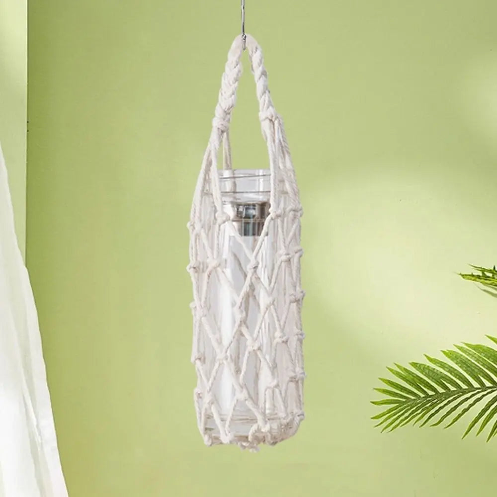 Hand Woven Cotton Rope Water Bottle Sleeve | Hanging Cup Cover Bottle Sleeve Nixie