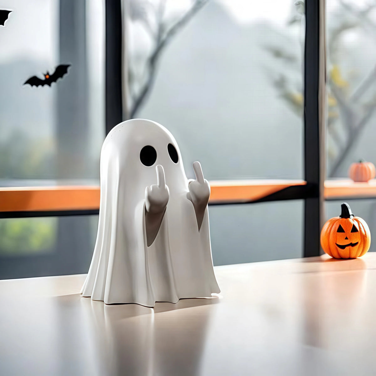 Cute Ghost Statue Halloween Ornament – Home Decor Gift Holiday Figurine Nixie