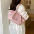 Korean Niche Large Tote Bag – 2025 Spring Basket Style Handbag Women's Tote Bag Nixie Pink