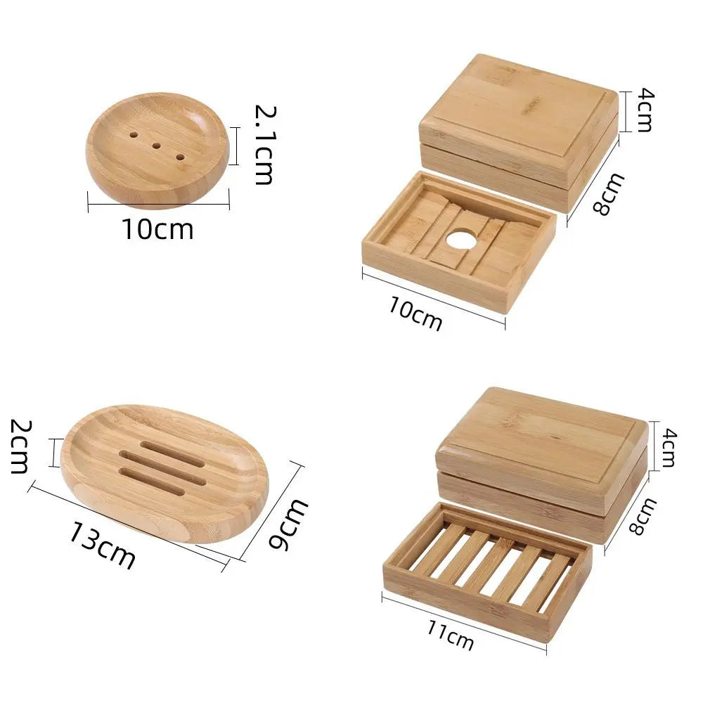 Bamboo Self-Draining Soap Dish Holder & Organizer