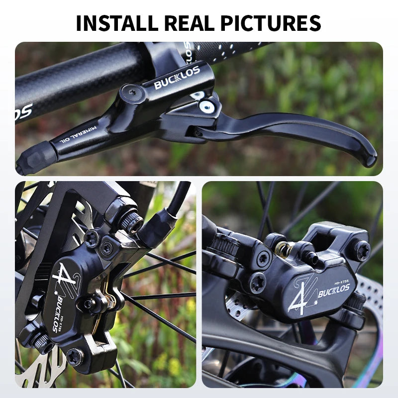 BUCKLOS 4-Piston Hydraulic Disc Brake Set – E-Bike & MTB Hydraulic Disc Brake Set Nixie