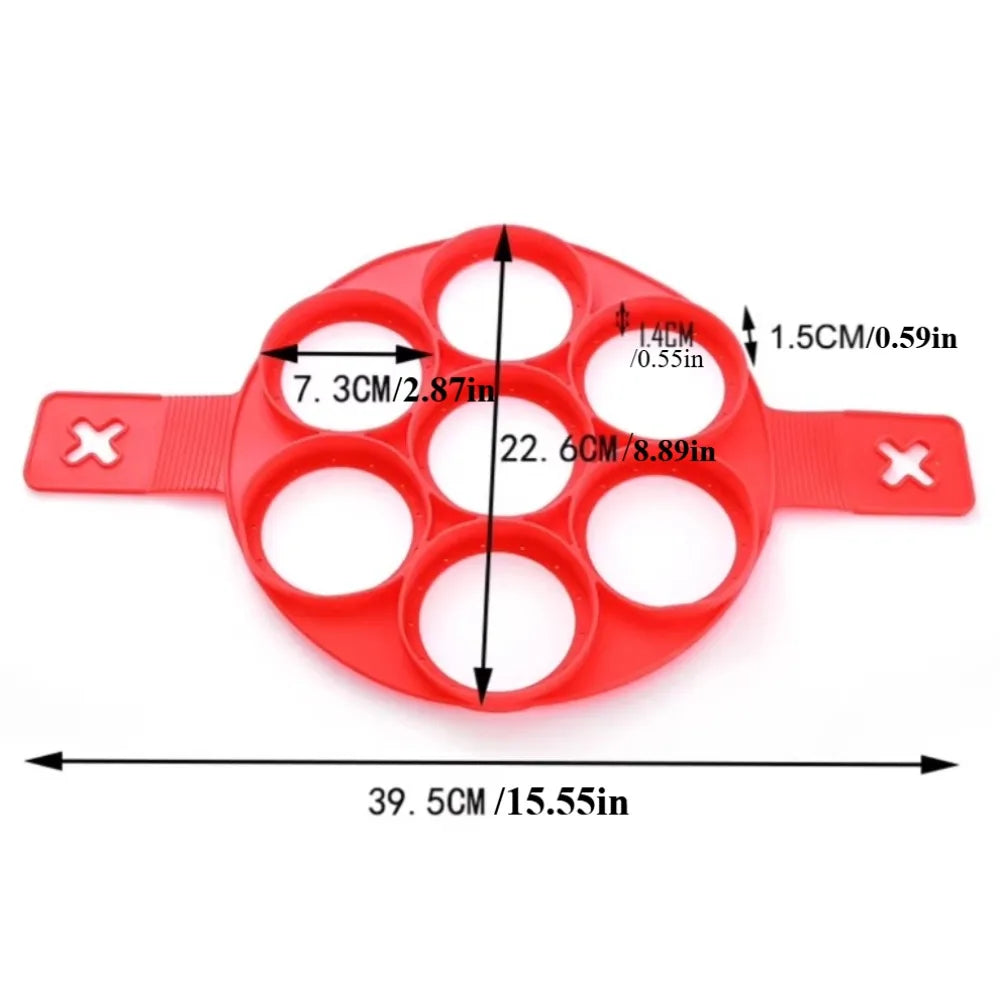 Silicone Non-Stick Pancake & Egg Maker – Red Mini Cooking Mold Silicone Cooking Mold Nixie 1PC