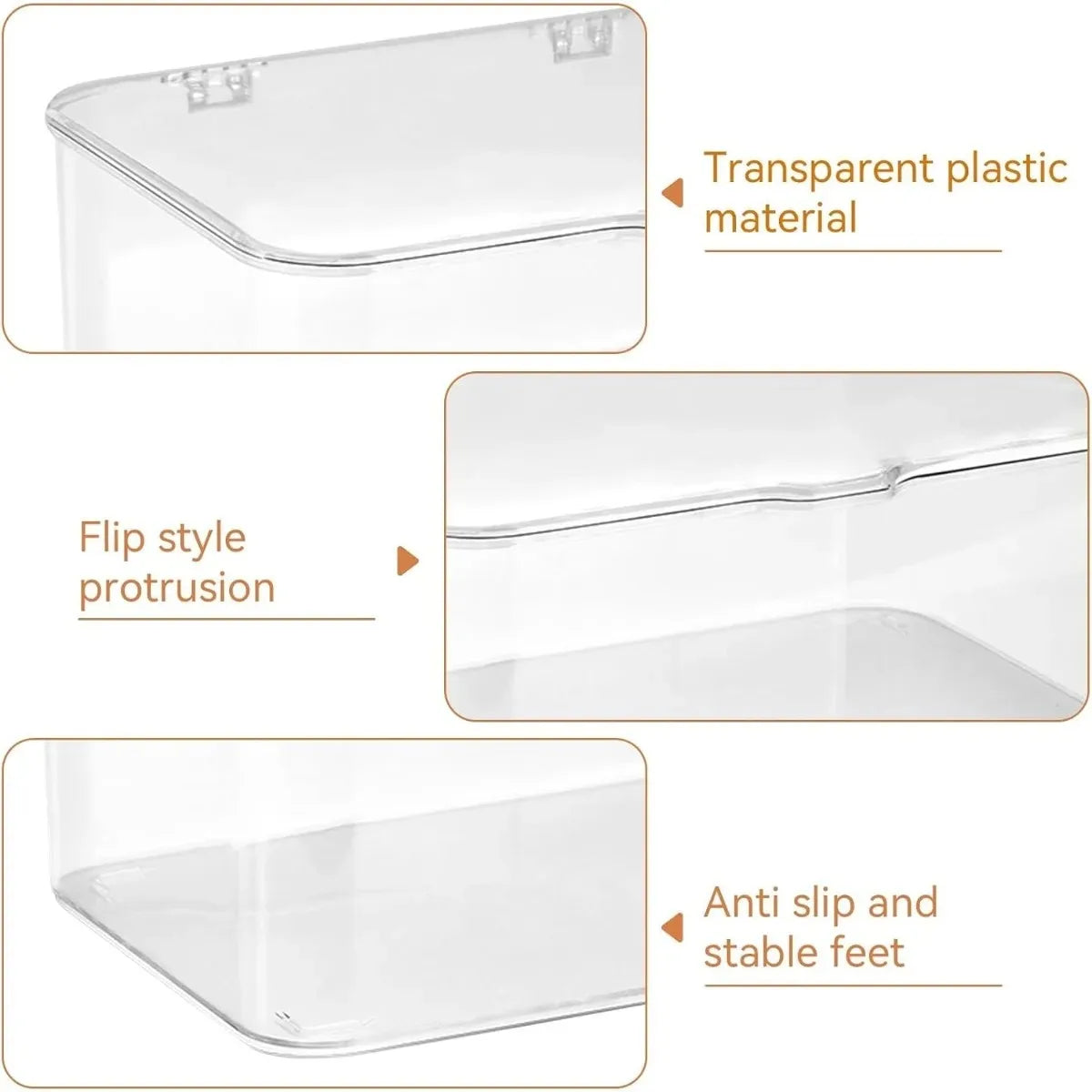 Clear Flip-Top Desk Organizer Box – Cosmetics & Jewelry Desk Storage Organizer Nixie