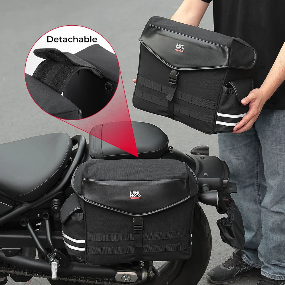 KEMITOUR 28L Throw-Over Motorcycle Saddle Bags – Universal Fit Motorcycle Saddlebags Nixie