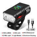BUCKLOS T6 USB Rechargeable Bike LED Headlight 1000 Lumens Bicycle Headlight Nixie Double lamp-short