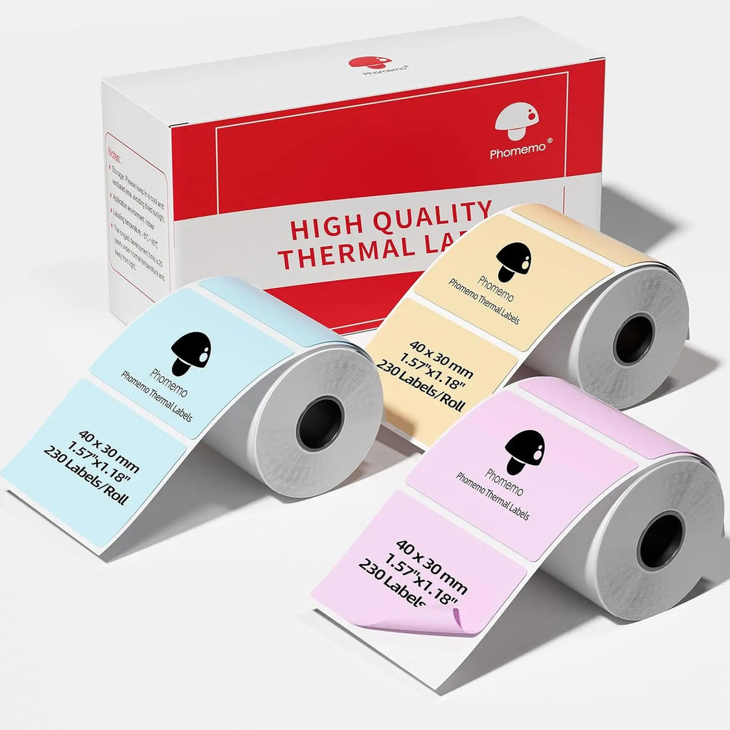 Phomemo M200 Color Labels 40x30mm – 3 Rolls, 690 Labels Label Printer Tape Nixie