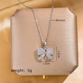 Gold Butterfly Zircon Pendant Necklace | Copper & Steel Chain Pendant Necklace Nixie XL1548-51