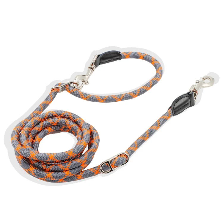 Reflective Double-Head Hands-Free Dog Training Leash – S/M/L Dog Training Leash Nixie Orange M