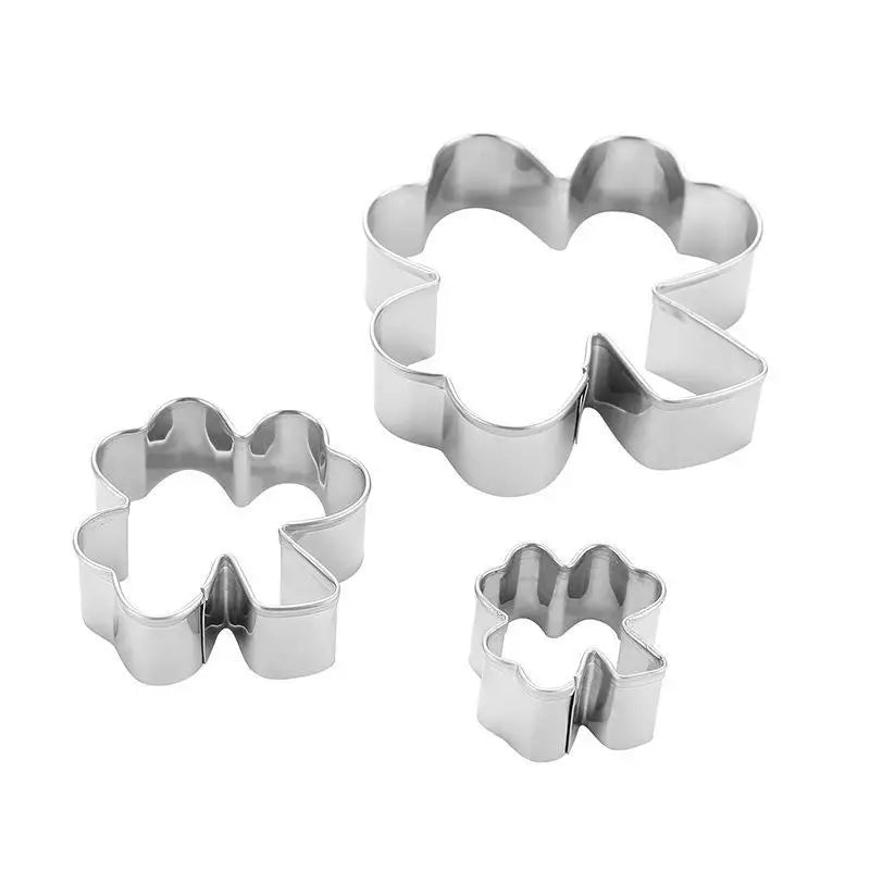 3-Piece Clover Cookie Cutter Set – Stainless Steel Baking Molds Cookie Cutter Set Nixie
