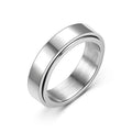 6mm Stainless Steel Spinner Ring for Men & Women | Sizes 6-10 Spinner Ring Nixie 7 BJZ-12-silver-